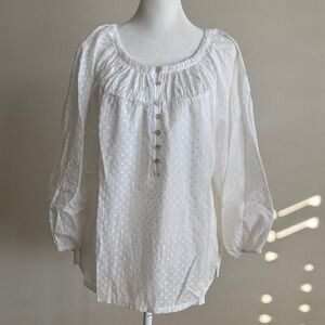 LOFT White Eyelet Blouse